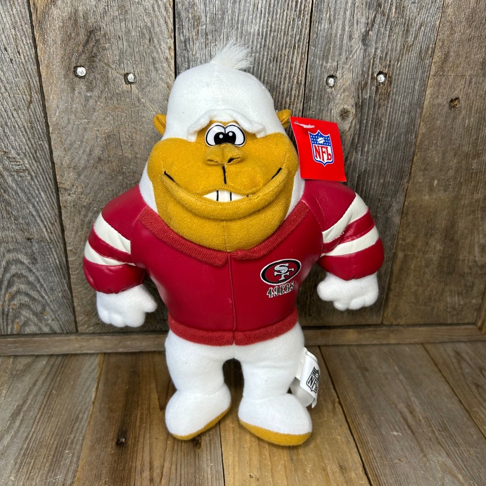 Play-By-Play NFL San Francisco 49ers Gorilla Plush 2001 Red Jacket Vintage 9.5"